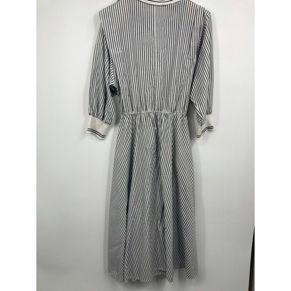 VTG POLO Dress w/Front Pockets Black White Stripe Boating Sailing Sz 14 - Picture 3 of 13